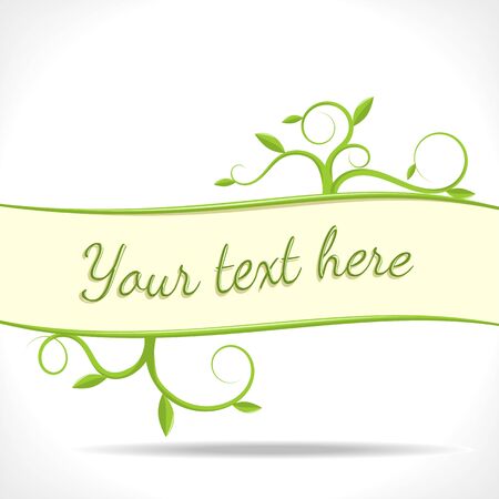 herbal background - banner with green twigs のイラスト素材
