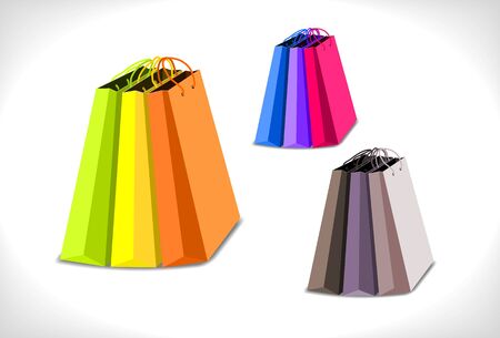 groups of shopping bags  - illustrationのイラスト素材