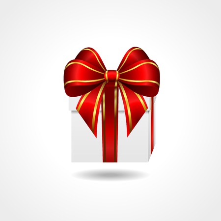 christmas gift with red ribbon on white backgroundのイラスト素材
