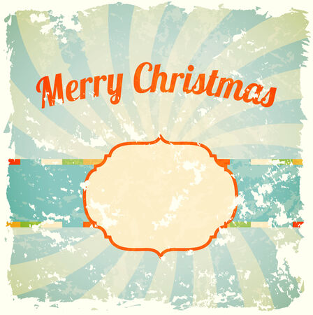 vintage christmas card with copy space, vector illustrationのイラスト素材