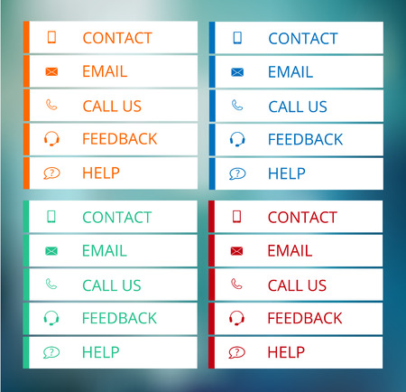 set of contact buttons in flat style, vector illustration, with gradient mesh, eps 10のイラスト素材