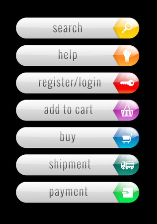 internet buttons with glossy effect - illustrationのイラスト素材