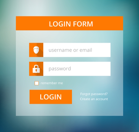 orange login form suitable for flat design, illustrationのイラスト素材