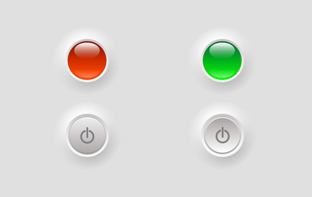 white and green buttons with control lights のイラスト素材
