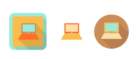 simple retlo computer icon in flat styleのイラスト素材
