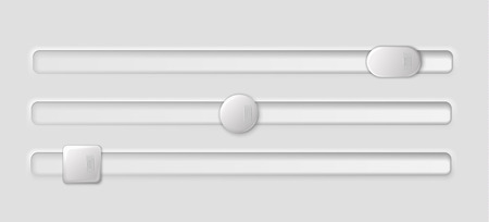 three horizontal white switches on gray background, vector illustration, eps 10 with transparency のイラスト素材