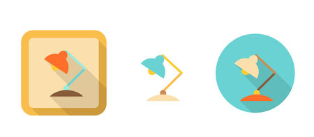 lamp retro icon in flat style, isolated on white backgroundのイラスト素材