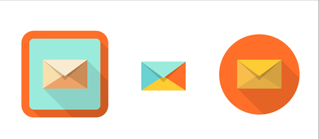 envelope retro icon in flat style, isolated on white backgroundのイラスト素材