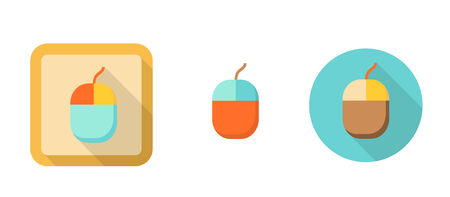 computer mouse retro icon in flat style, isolated on white backgroundのイラスト素材