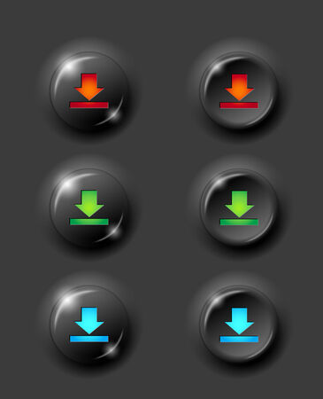 black buttons with download icon,vector illustrationのイラスト素材