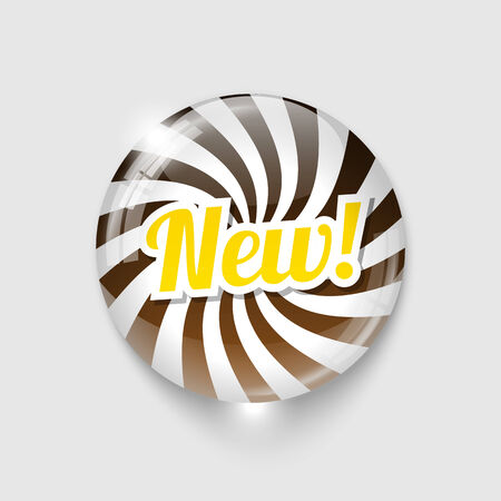 glossy button with spiral and text NEW illustrationのイラスト素材