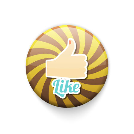 badge button with like motive illustrationのイラスト素材