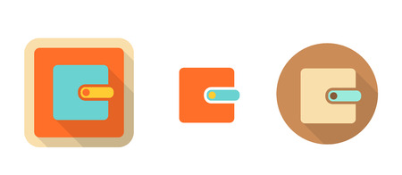 wallet, simple retro icon in flat style, isolated on white backgroundのイラスト素材