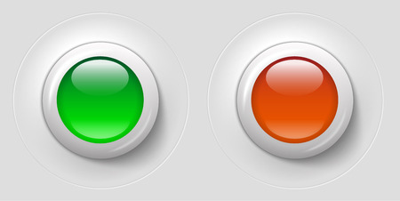 white and green buttons with control lightsのイラスト素材