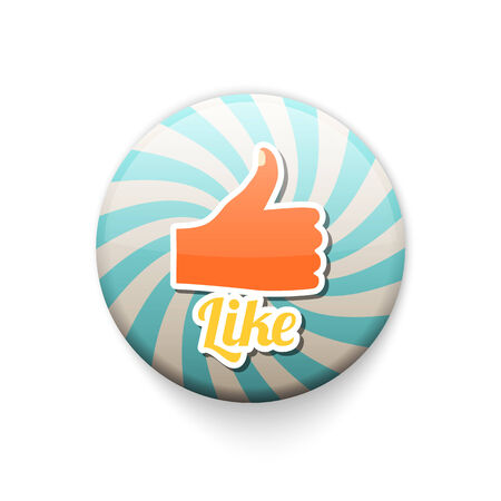 badge button with like motive, vector illustration, eps 10 with transparencyのイラスト素材