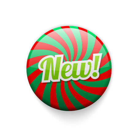 glossy button with spiral and text NEW illustrationのイラスト素材