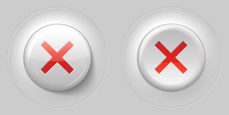 big white glossy delete button, with 3d effectのイラスト素材