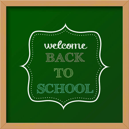 Chalkboard sign with text  back to school  のイラスト素材