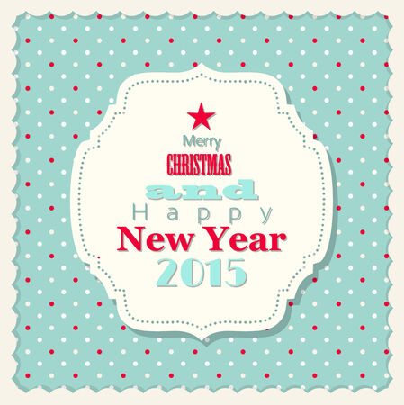 christmas and new year card in shabby chic style, vector illustration, eps 10 with transparencyのイラスト素材