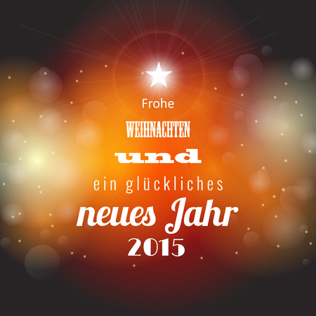 christmas and new year greeting card with text "Merry Christmas and a Happy New Year 2015" in germanのイラスト素材