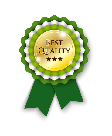 green rosette with text best qualityのイラスト素材