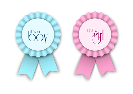 Two ribbon rosettes for newborn babyのイラスト素材