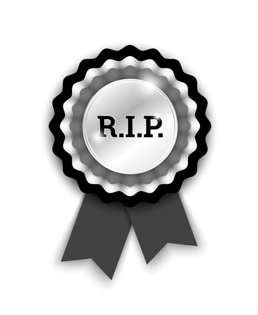 black rosette with letters R.I.P.のイラスト素材