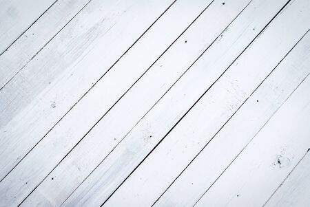 White wooden background, image of obsolute painted wood textureの写真素材