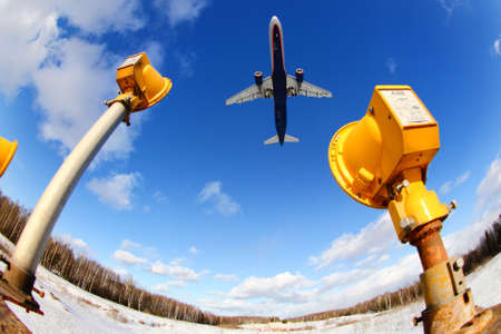 SHEREMETYEVO, MOSCOW REGION, RUSSIA - MARCH 30, 2011: Aeroflot Airbus A321 landing in Sheremetyevo international airport.のeditorial素材