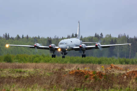 KUBINKA, MOSCOW REGION, RUSSIA - MAY 18, 2015: Ilyushin IL-38 (09 RED) of Russian Navy landing at...