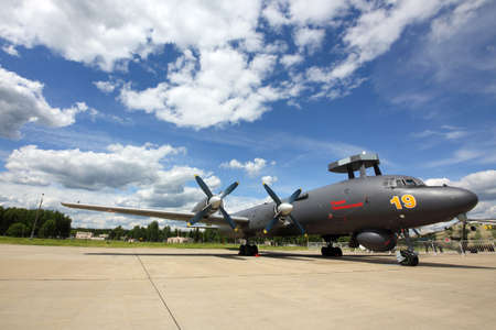 KUBINKA, MOSCOW REGION, RUSSIA - JUNE 17, 2015: Naval Ilyushin IL-38N RF-75355 standing at Kubinka...