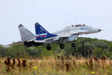 ZHUKOVSKY, MOSCOW REGION, RUSSIA - AUGUST 11, 2011: Mikoyan MiG-35 154 BLUE of russian air force...