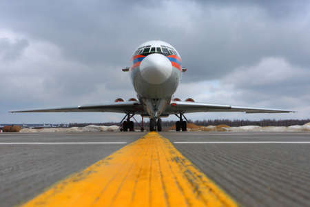 DOMODEDOVO, MOSCOW REGION, RUSSIA - APRIL 16 2011: Ilyushin IL-62M RA-86570 of Ministry of Emergency...