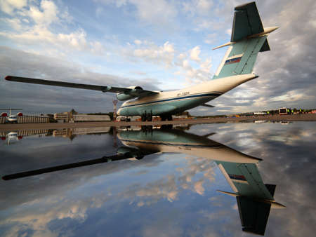 SHEREMETYEVO, MOSCOW REGION, RUSSIA - SEPTEMBER 22, 2011: Antonov An-72 RA-72011 of federal security servicce standing at Sheremetyevo international airport.のeditorial素材
