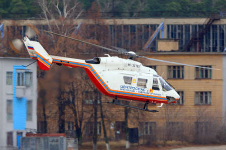 Zhukovsky, Moscow Region, Russia - November 10, 2013: MBB Kawasaki BK.117 of Ministry of Emergency...