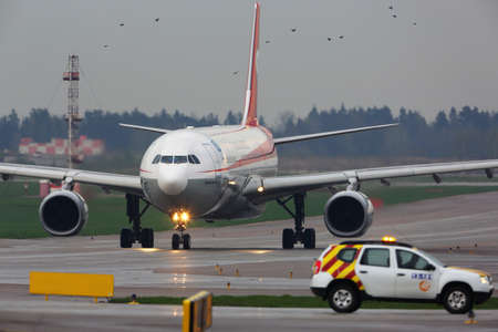 Sheremetyevo, Moscow Region, Russia - 2 May, 2014: B-5929 Sichuan Airlines Airbus A330-343 taxiing at Sheremetyevo international airport.のeditorial素材