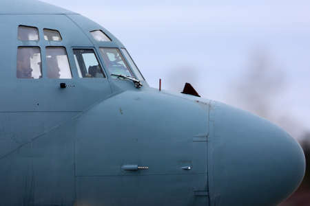 Kubinka, Moscow Region, Russia - February 19, 2014: Ilyushin Il-20M RF-93610 reconnaissance airplane taxiing at Kubinka air force base.のeditorial素材