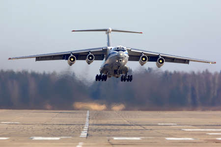 Kubinka, Moscow Region, Russia - February 27, 2014: Ilyushin IL-76MD RA-76733 of russian air force takes off at Kubinka air force base.のeditorial素材