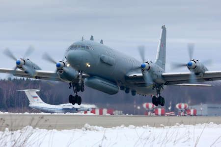 Kubinka, Moscow Region, Russia - February 19, 2014: Ilyushin Il-20M RF-93610 reconnaissance airplane...