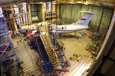 Khodynskoe Pole, Moscow, Russia - December 24, 2014: Ilyushin IL-76TD for static tests.のeditorial素材