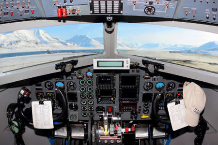 Longyearbyen, Svalbard, Norvay - April 23, 2013: Basler BT-67 Turbo-67 C-GAWI Polar 5 of Alfred Wegener Institute for Polar and Marine Research at Svalbard airport.のeditorial素材