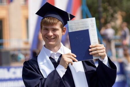 29 June 2013,the city of Chelyabinsk,graduates of the University.のeditorial素材
