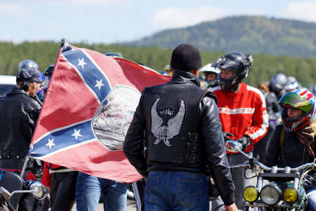 on may 18, 2013,the city of Beloretsk,Bashkortostan. Meeting of bikers at the opening of the season...