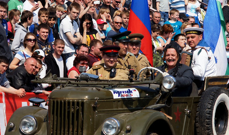 20-21 April 2013 ,city of Magnitogorsk,Russia, On a specially prepared track competitions conducted off-road-sprint  First dirt 2013   Demonstration performances of the club  Antique cars and motorcycles  のeditorial素材