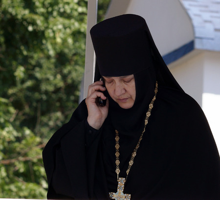 5 July 2013 ,the city Krasnousolsk , Bashkortostan,Russia   The feast of the Tabynsk icon of the Mother of God - the main Shrine of the believers of the southern Urals and Orenburg regions, Abbess of the Holy Tabynsk convent hegumeness of John のeditorial素材