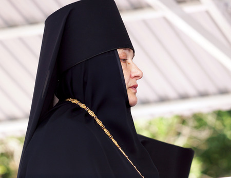 5 July 2013 ,the city Krasnousolsk , Bashkortostan,Russia   The feast of the Tabynsk icon of the Mother of God - the main Shrine of the believers of the southern Urals and Orenburg regions, Abbess of the Holy Tabynsk convent hegumeness of John のeditorial素材