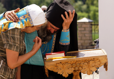 5 July 2013 ,the city Krasnousolsk , Bashkortostan,Russia . The feast of the Tabynsk icon of the Mother of God - the main Shrine of the believers of the southern Urals and Orenburg regions, The mystery of confession.のeditorial素材