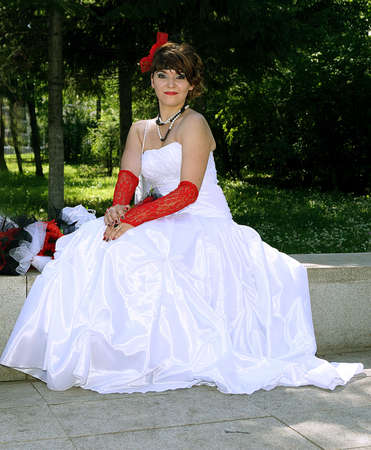 July 6, 2014, Beloretsk, Bashkortostan, Russia, as a sign of continuation of the great traditions held its annual public city festival  Parade of brides-2014  , was attended by 50 most charming brides  The celebration was accompanied by a theatrical perfoのeditorial素材