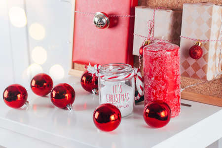 Christmas advent calendar with small gifts for childrenの写真素材