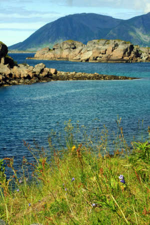 the view on the landscape in Lofoten islands